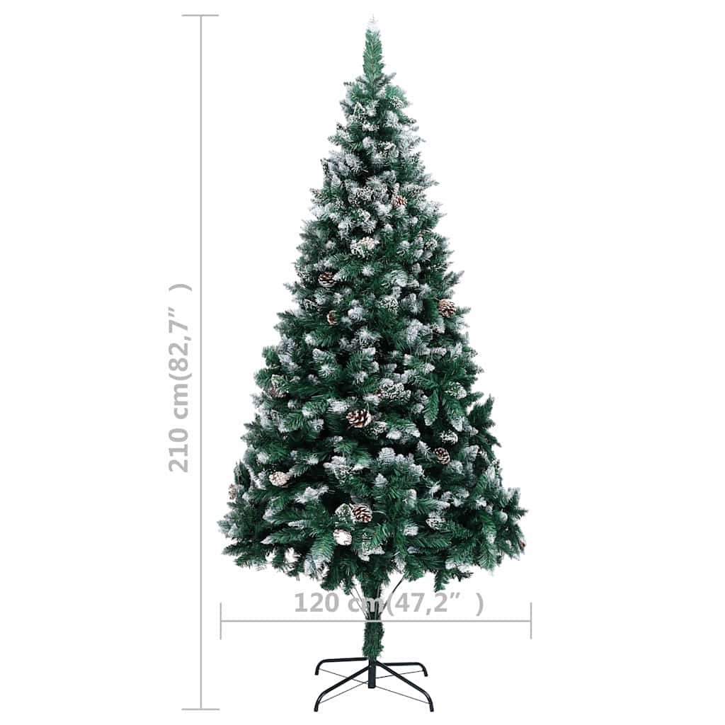 Artificial Christmas Tree LEDs&Pine Cones&White Snow 82.7