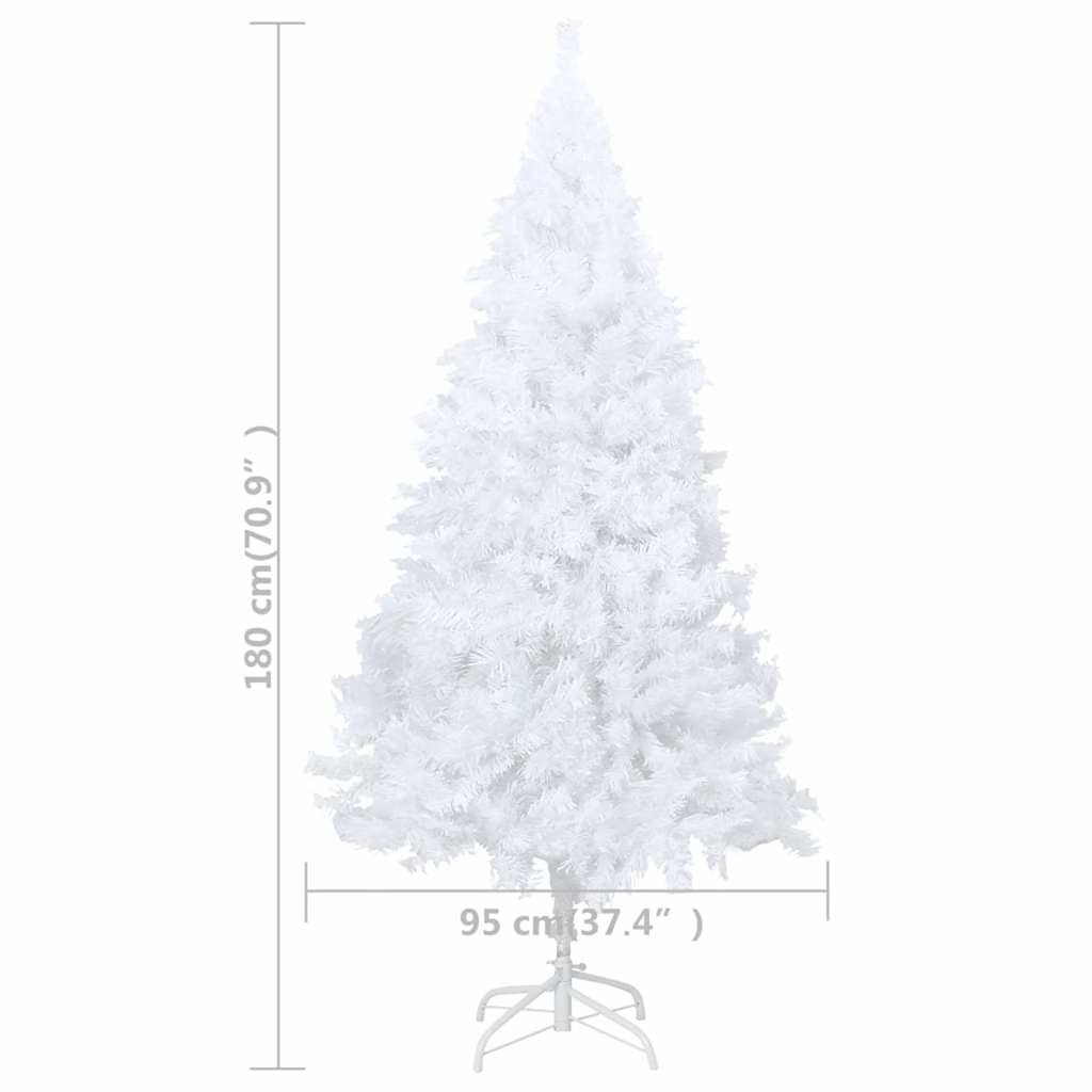 Artificial Pre-lit Christmas Tree with Thick Branches White 70.9