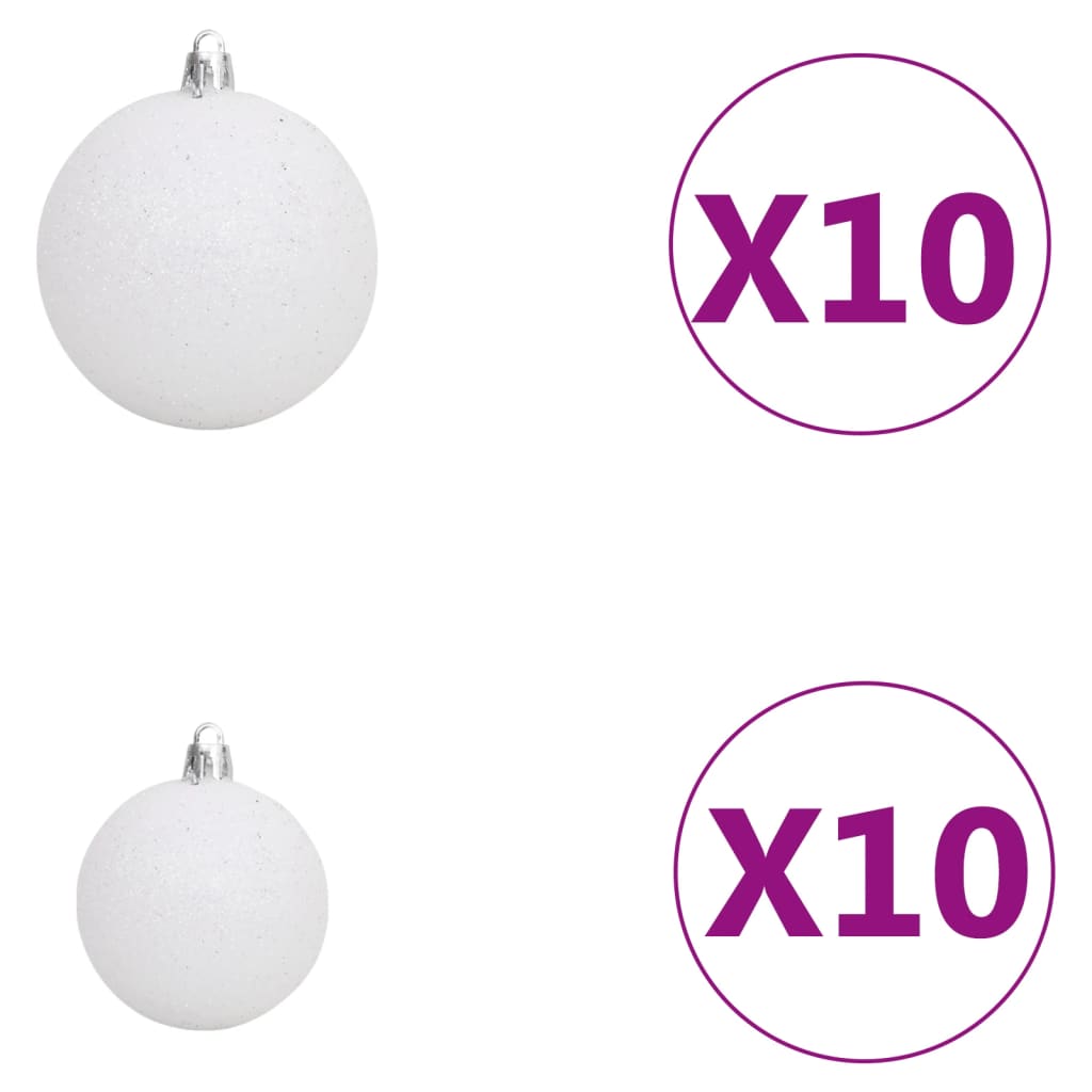 Deluxe Pre-lit Christmas Tree with Ball Set White 94.5"