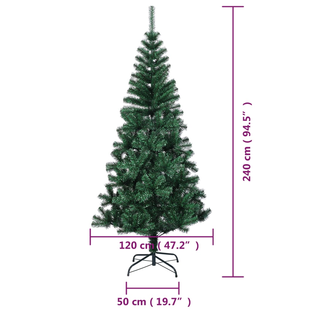 Artificial Christmas Tree with Iridescent Tips Green 8 ft PVC