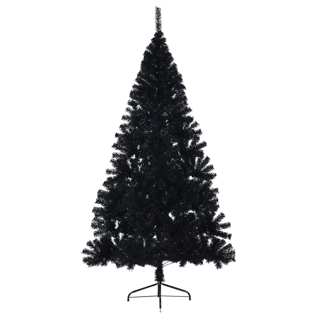 Artificial Half Christmas Tree with Stand Black 8 ft PVC