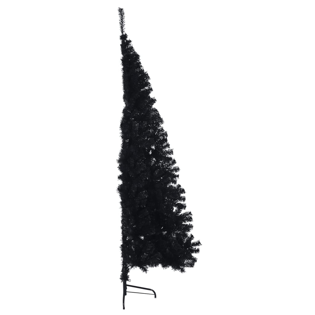 Artificial Half Christmas Tree with Stand Black 8 ft PVC