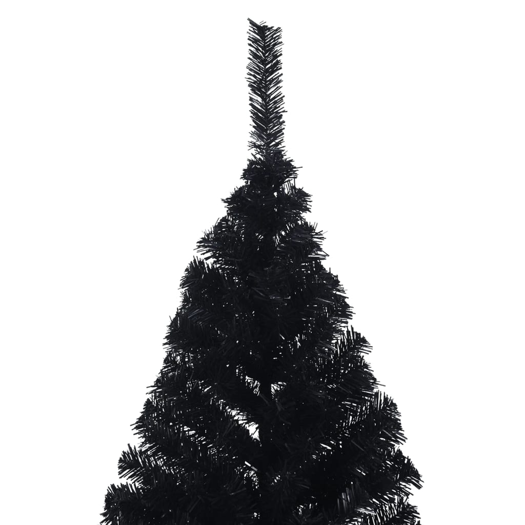 Artificial Half Christmas Tree with Stand Black 8 ft PVC