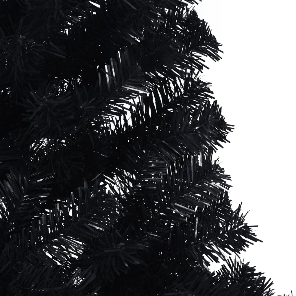 Artificial Half Christmas Tree with Stand Black 8 ft PVC