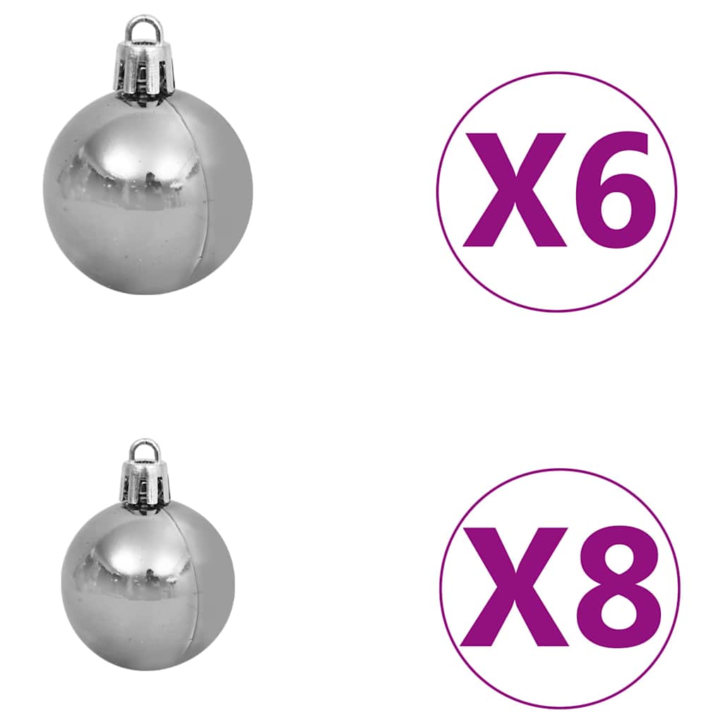 Artificial Hinged Christmas Tree 150 LEDs & Ball Set 59.1