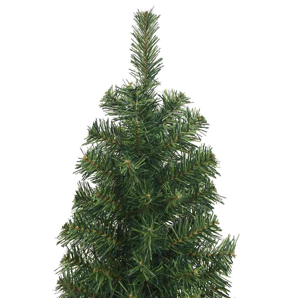 Slim Artificial Christmas Tree with Stand Green 7 ft PVC
