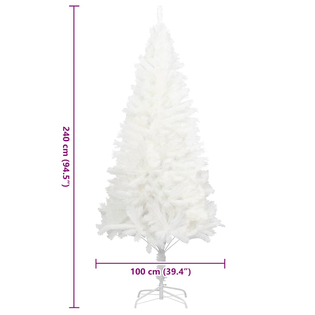 Artificial Christmas Tree Lifelike Needles White 8 ft