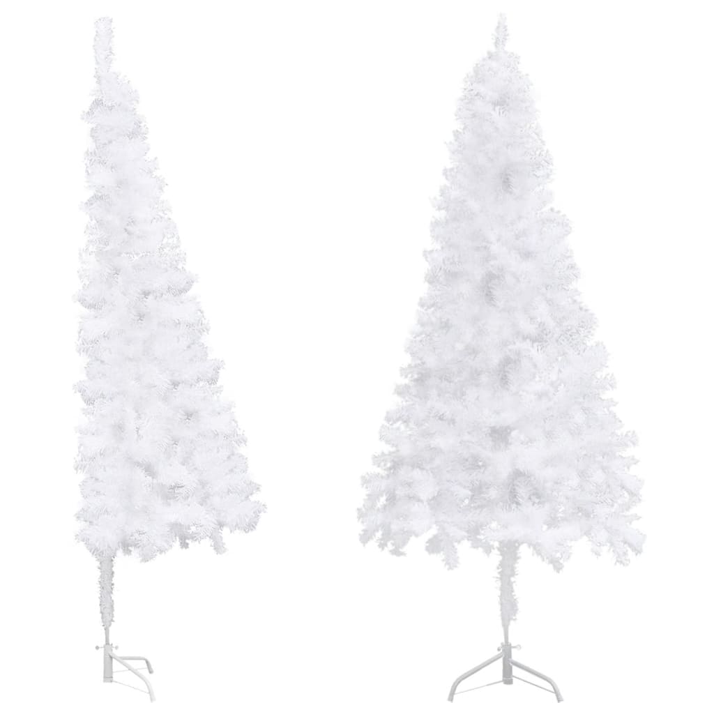 Corner Artificial Christmas Tree White 7 ft PVC