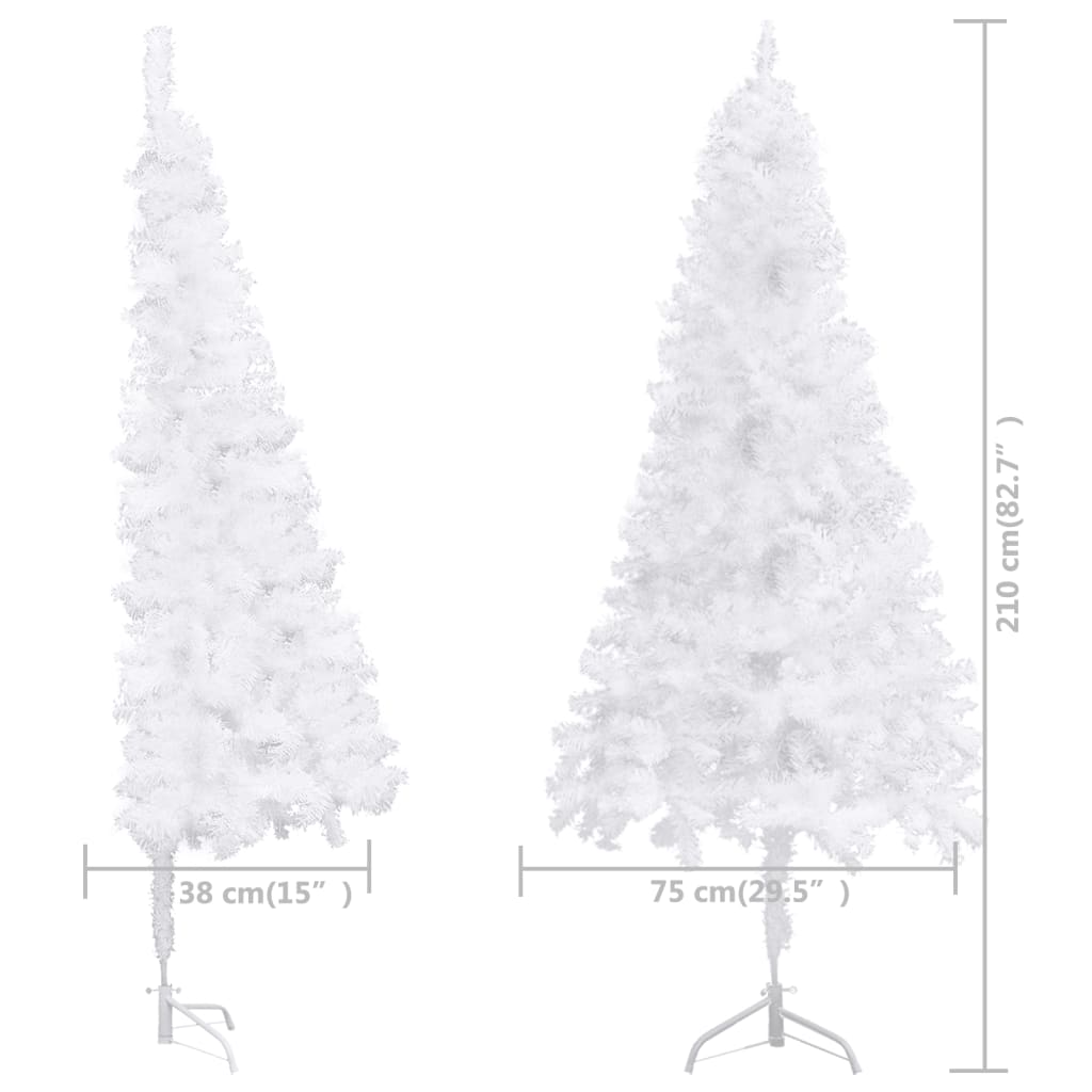 Corner Artificial Christmas Tree White 7 ft PVC