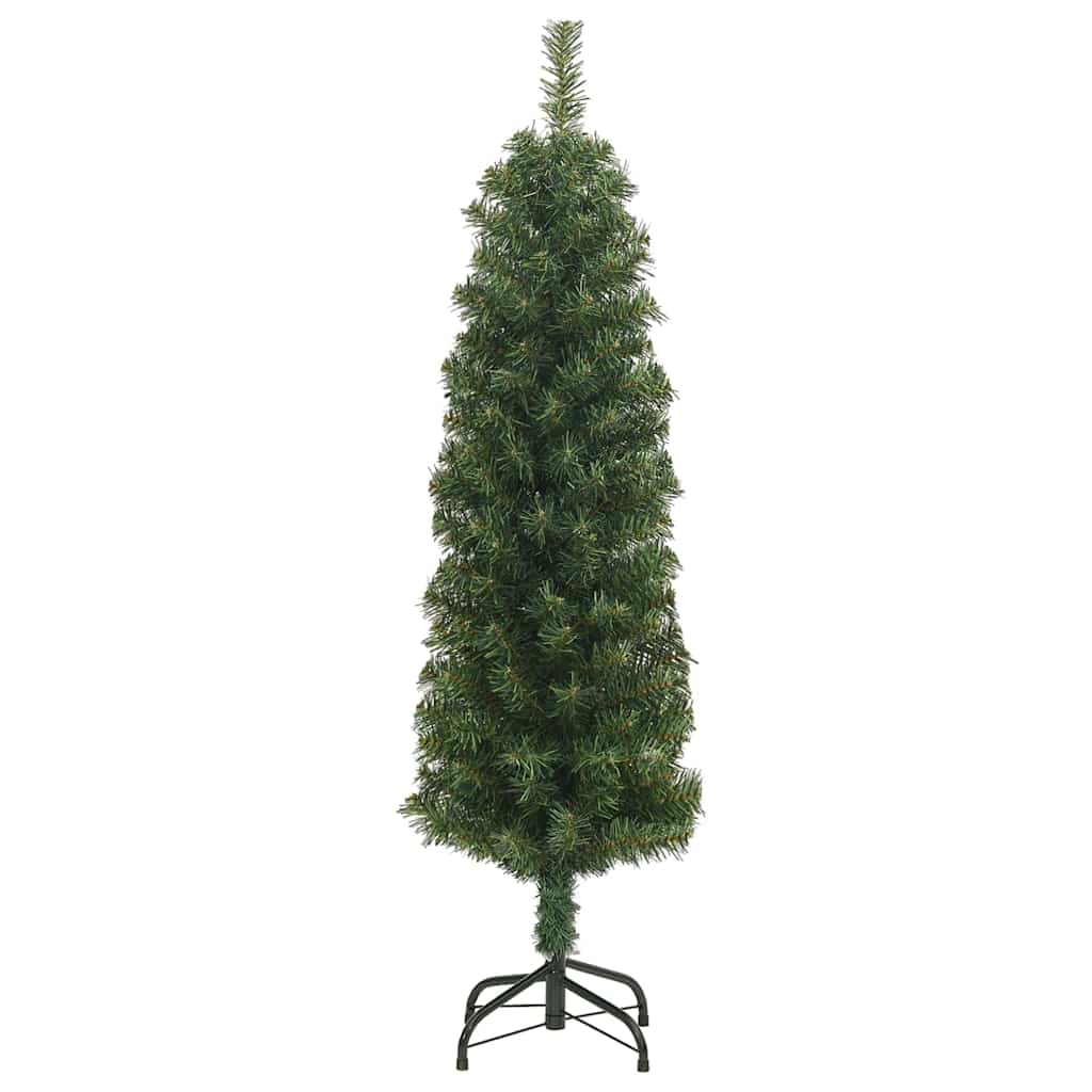 Slim Artificial Christmas Tree with Stand Green 4 ft PVC