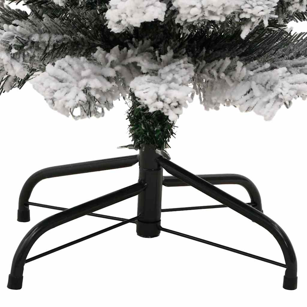 Slim Artificial Christmas Tree with Flocked Snow Green 4 ft PVC