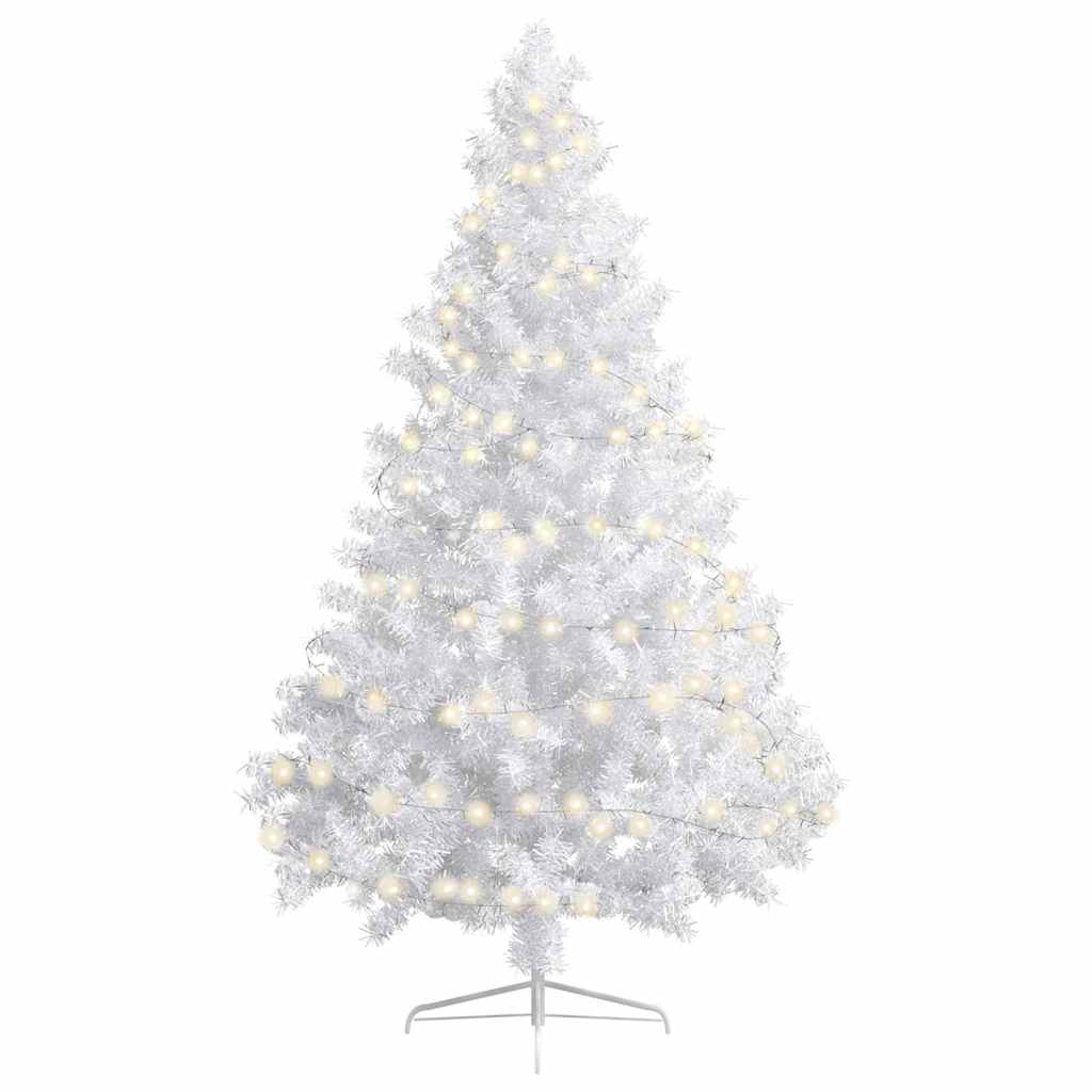Artificial Half Pre-lit Christmas Tree with Stand White 70.9" PVC