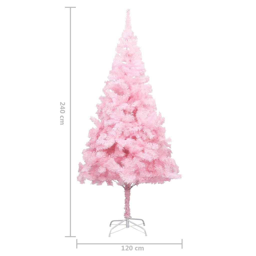 Artificial Pre-lit Christmas Tree with Stand Pink 94.5" PVC