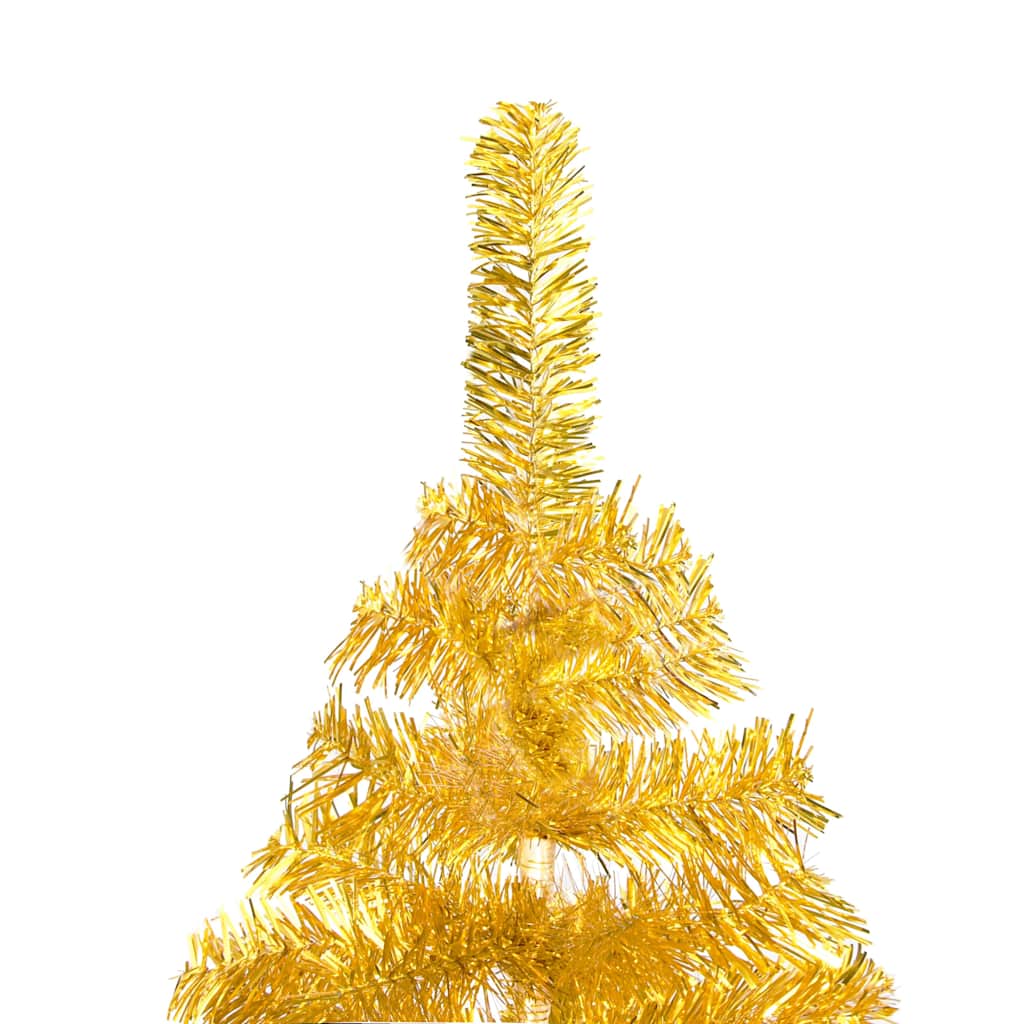 Artificial Pre-lit Christmas Tree with Stand Gold 82.7" PET