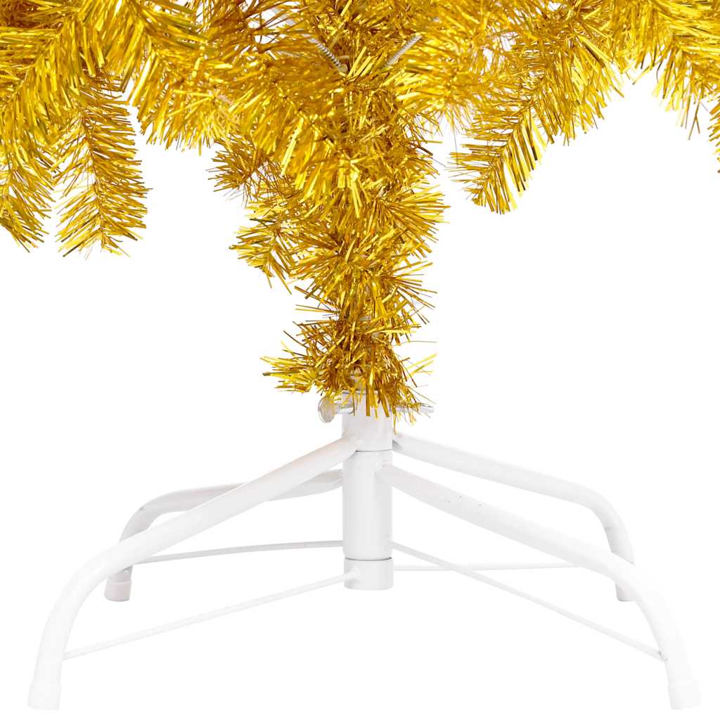 Artificial Pre-lit Christmas Tree with Stand Gold 82.7" PET