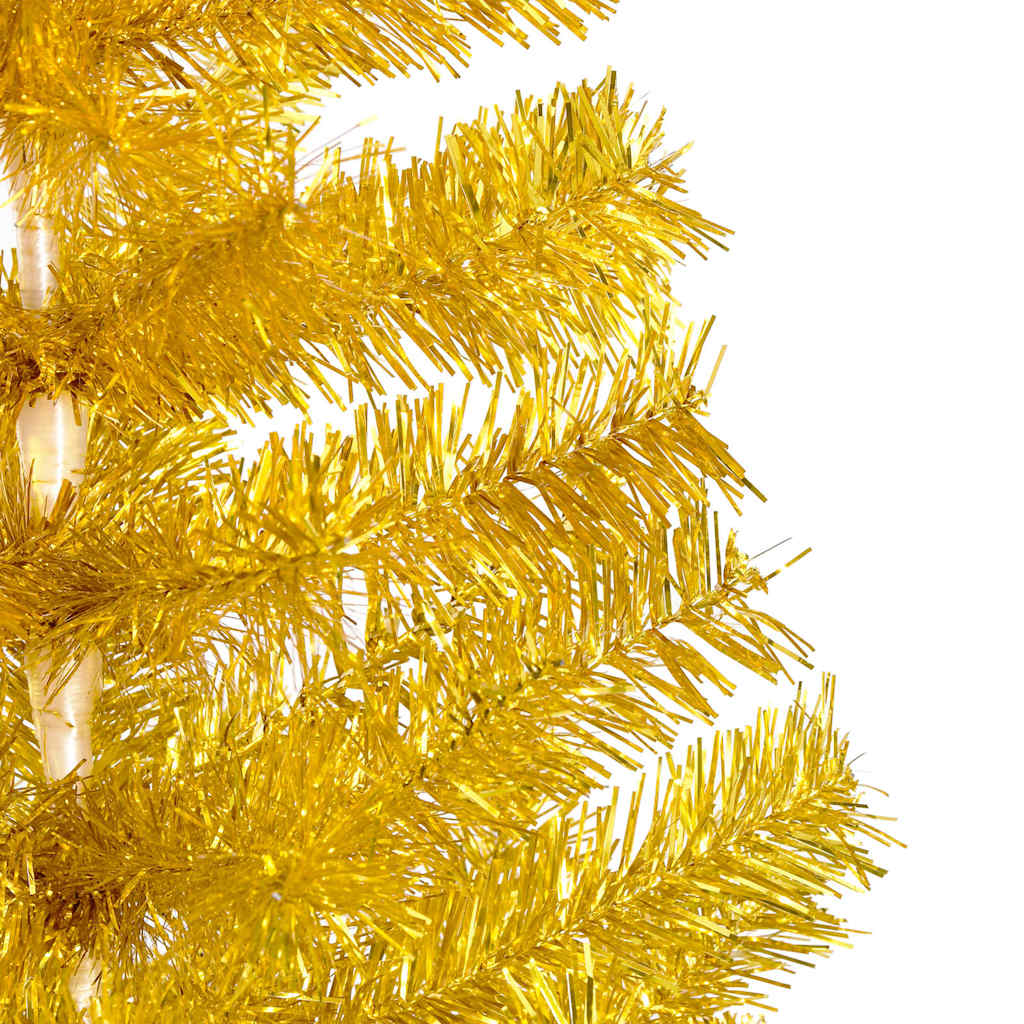 Artificial Pre-lit Christmas Tree with Stand Gold 82.7" PET
