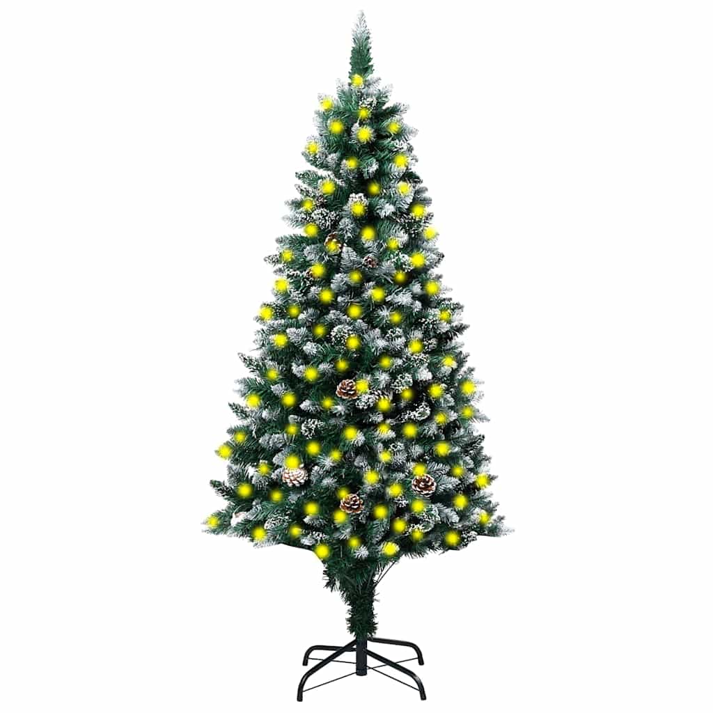 Artificial Christmas Tree LEDs&Pine Cones&White Snow 82.7