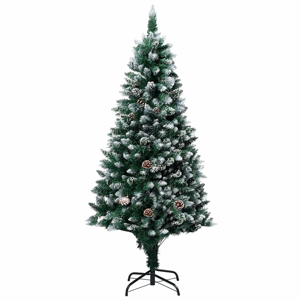 Artificial Christmas Tree LEDs&Pine Cones&White Snow 94.5
