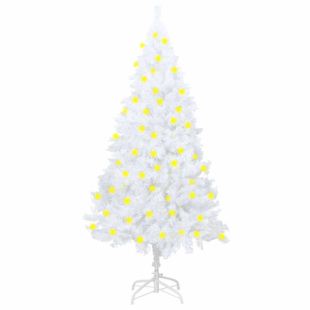 Artificial Pre-lit Christmas Tree with Thick Branches White 70.9
