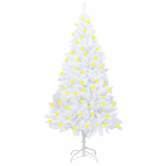 Artificial Pre-lit Christmas Tree with Thick Branches White 70.9