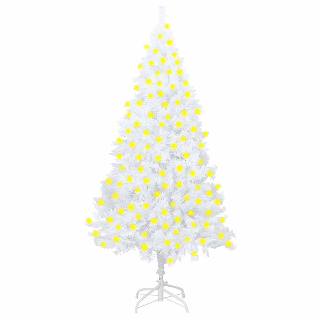Artificial Pre-lit Christmas Tree with Thick Branches White 82.7