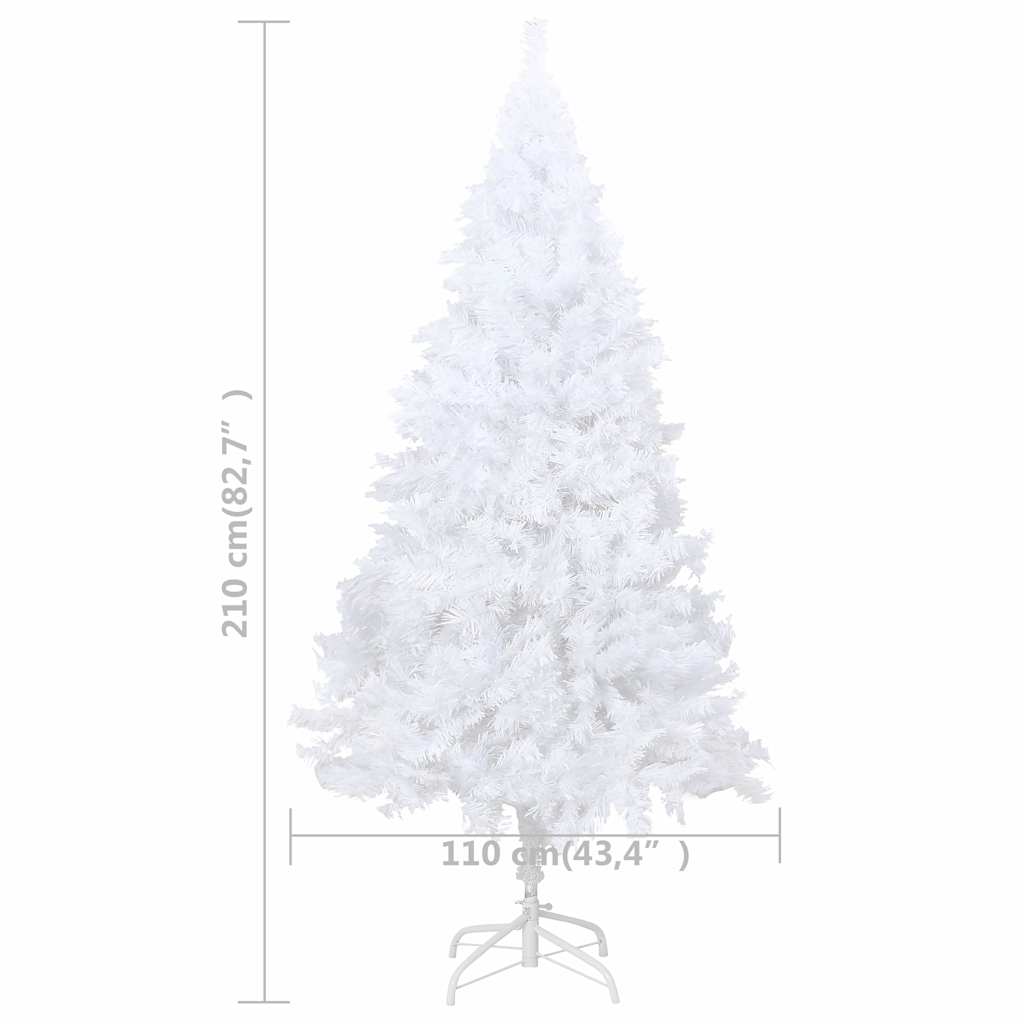 Artificial Pre-lit Christmas Tree with Thick Branches White 82.7