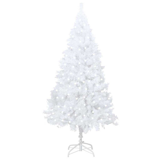 Artificial Pre-lit Christmas Tree with Thick Branches White 94.5