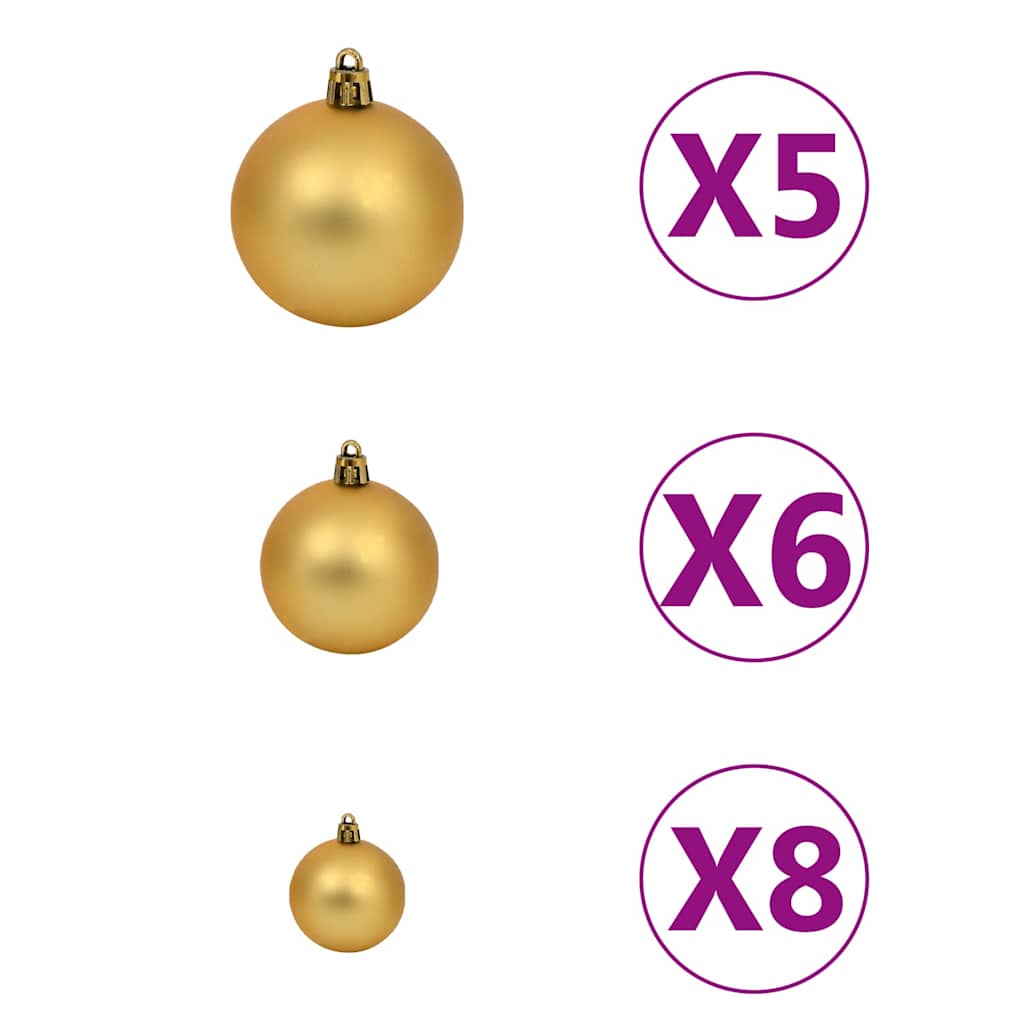 Artificial Half Pre-lit Christmas Tree with Ball Set Green 47.2