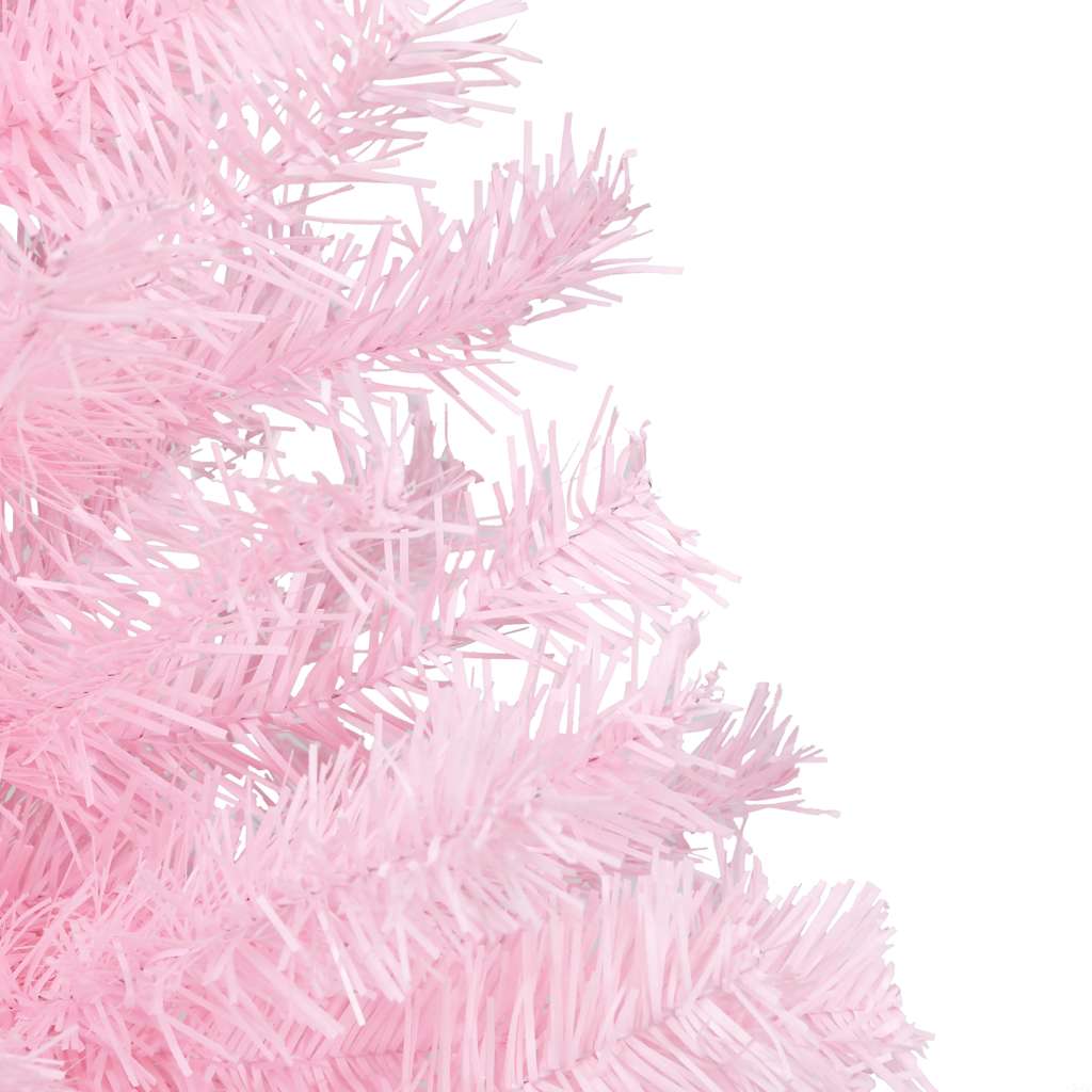 Artificial Pre-lit Christmas Tree with Ball Set Pink 70.9" PVC