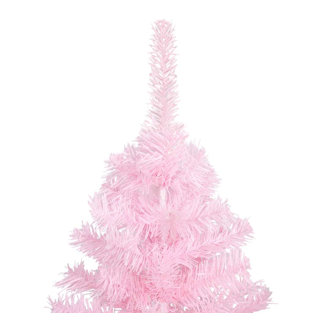 Artificial Pre-lit Christmas Tree with Ball Set Pink 70.9" PVC