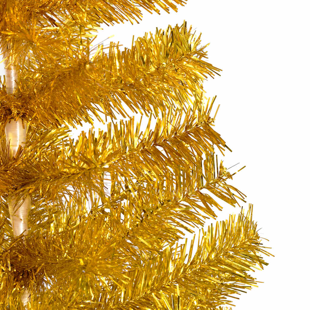 Artificial Pre-lit Christmas Tree with Ball Set Gold 82.7" PET