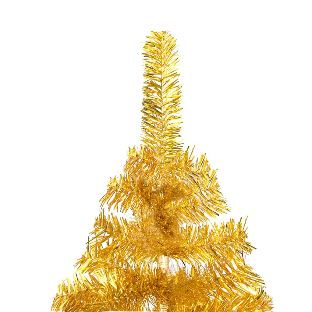 Artificial Pre-lit Christmas Tree with Ball Set Gold 82.7" PET