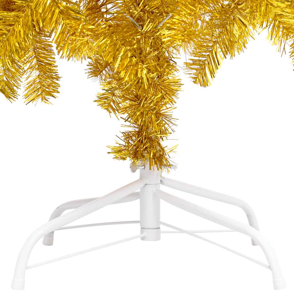 Artificial Pre-lit Christmas Tree with Ball Set Gold 82.7" PET