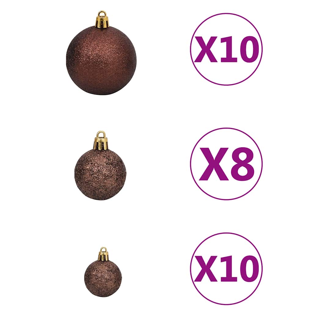 Artificial Pre-lit Christmas Tree with Ball Set Gold 82.7" PET