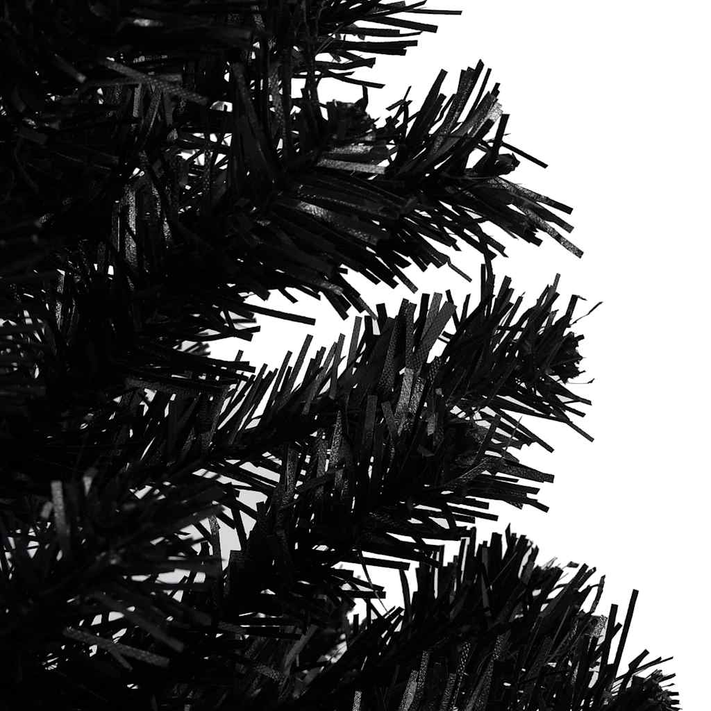 Artificial Pre-lit Christmas Tree with Ball Set Black 47.2" PVC