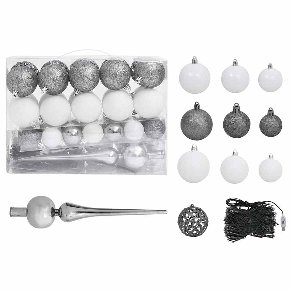 Deluxe Pre-lit Christmas Tree with Ball Set White 47.2"