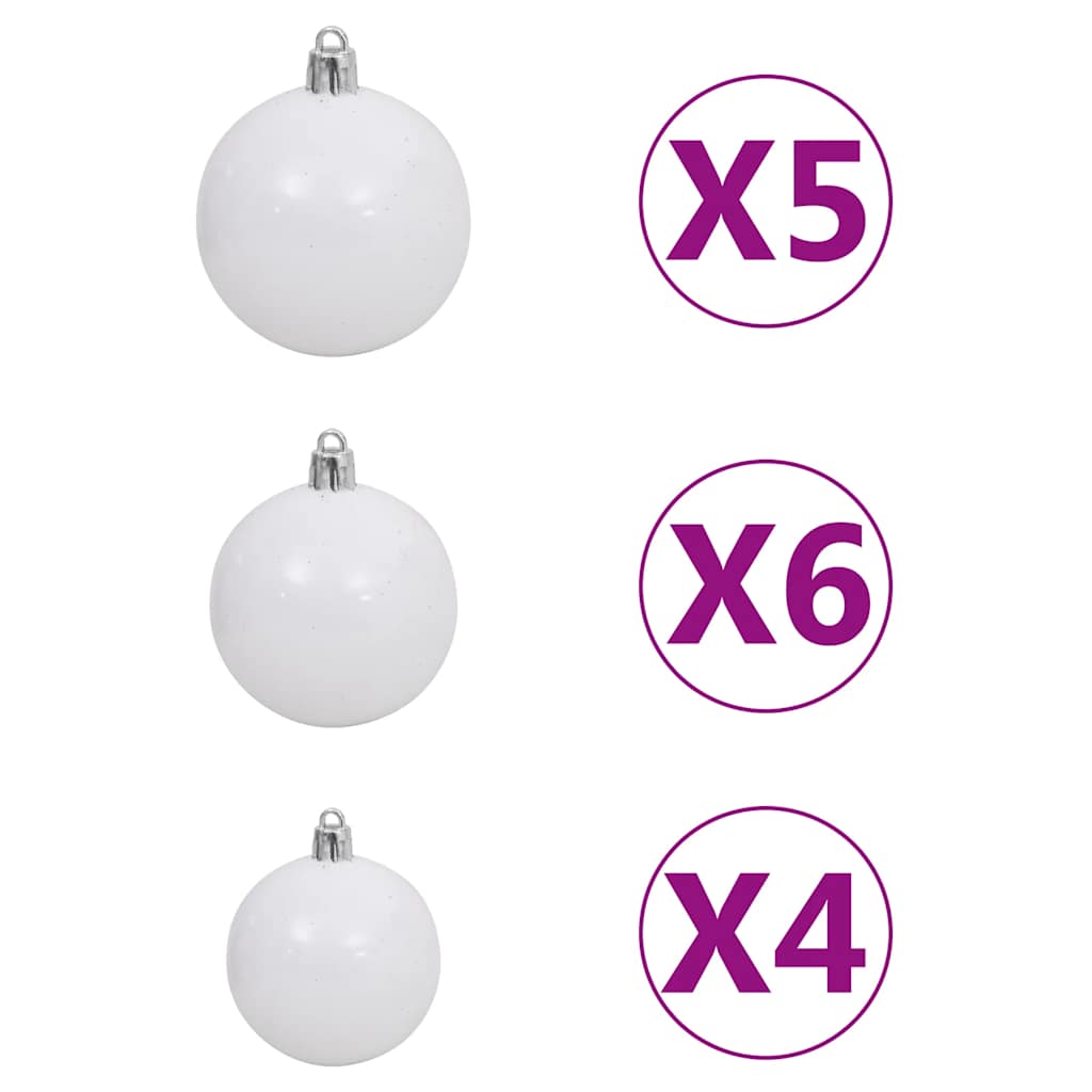 Deluxe Pre-lit Christmas Tree with Ball Set White 47.2"