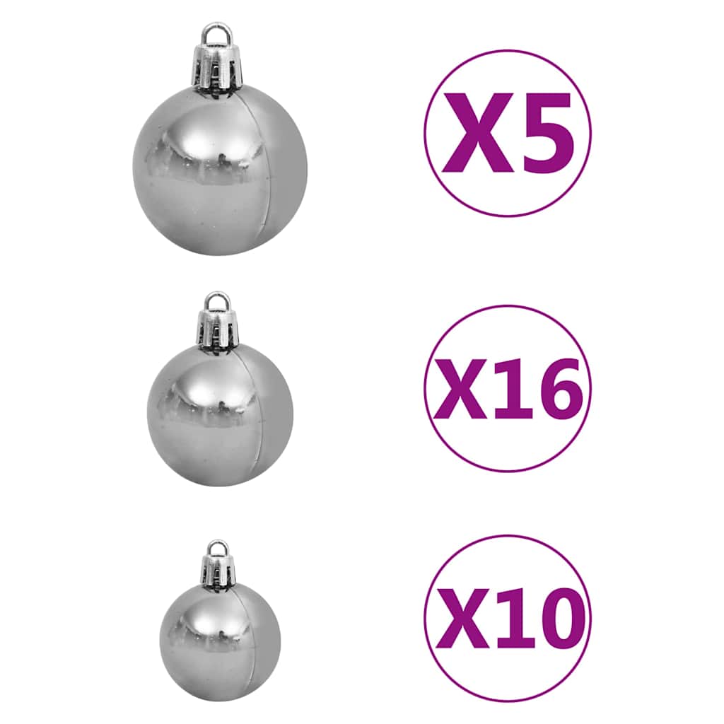 Deluxe Pre-lit Christmas Tree with Ball Set White 82.7"