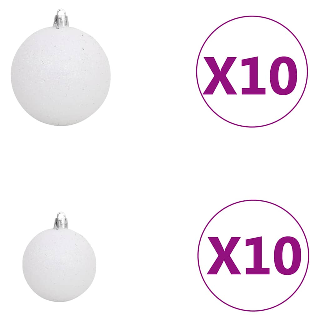 Deluxe Pre-lit Christmas Tree with Ball Set White 82.7"