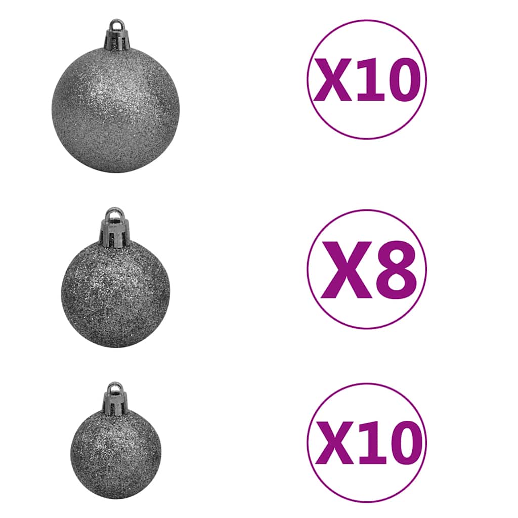 Deluxe Pre-lit Christmas Tree with Ball Set White 82.7"