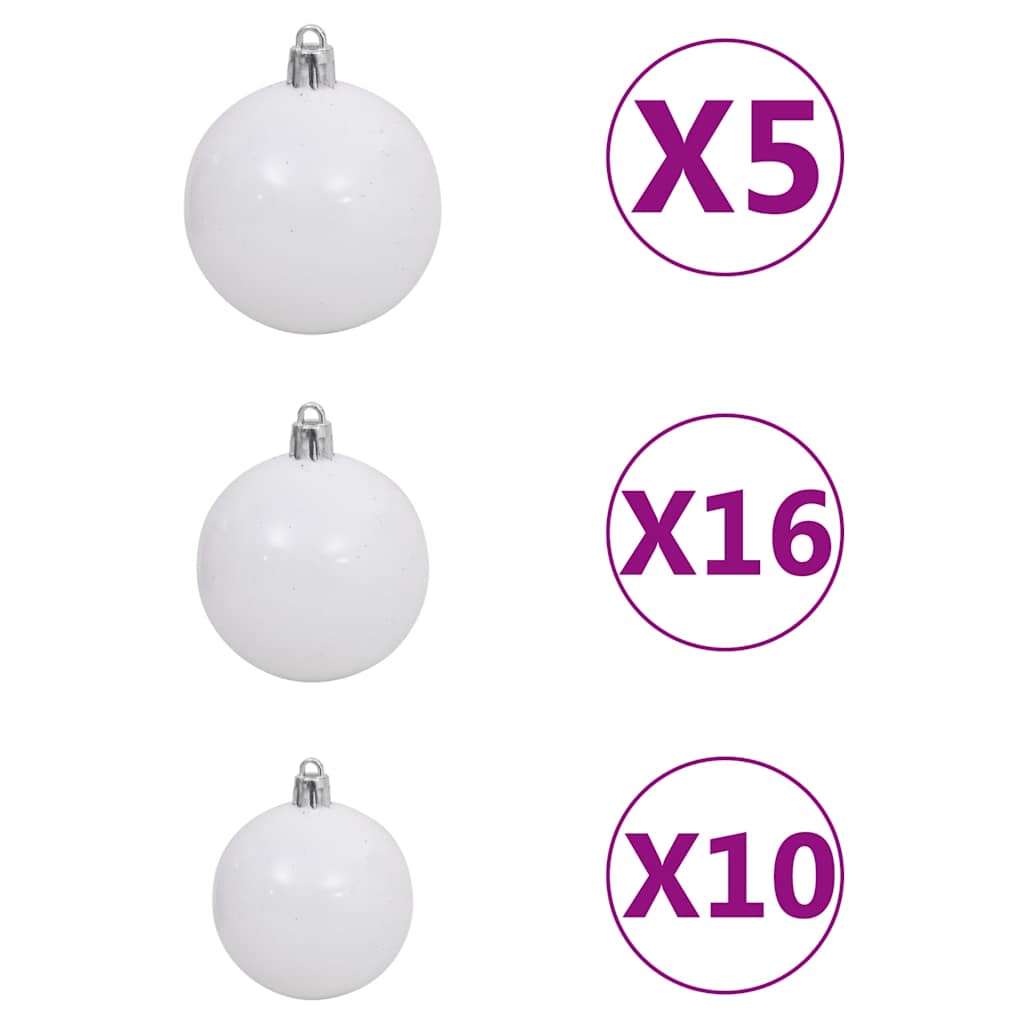 Deluxe Pre-lit Christmas Tree with Ball Set White 82.7"
