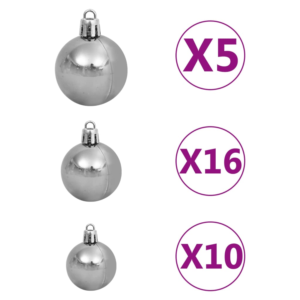 Deluxe Pre-lit Christmas Tree with Ball Set White 94.5"