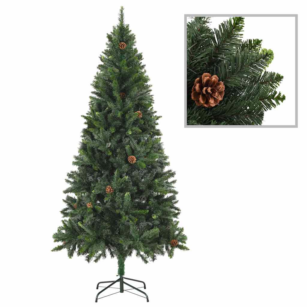 Artificial Pre-lit Christmas Tree with Pine Cones Green 82.7