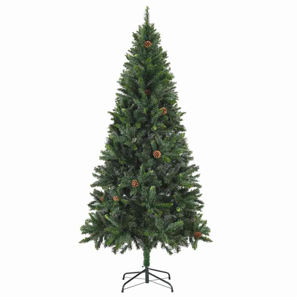 Artificial Pre-lit Christmas Tree with Pine Cones Green 82.7