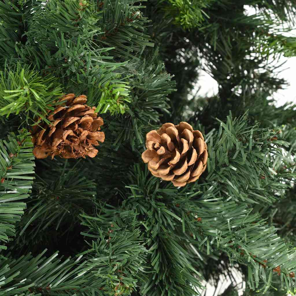 Artificial Pre-lit Christmas Tree with Pine Cones Green 82.7