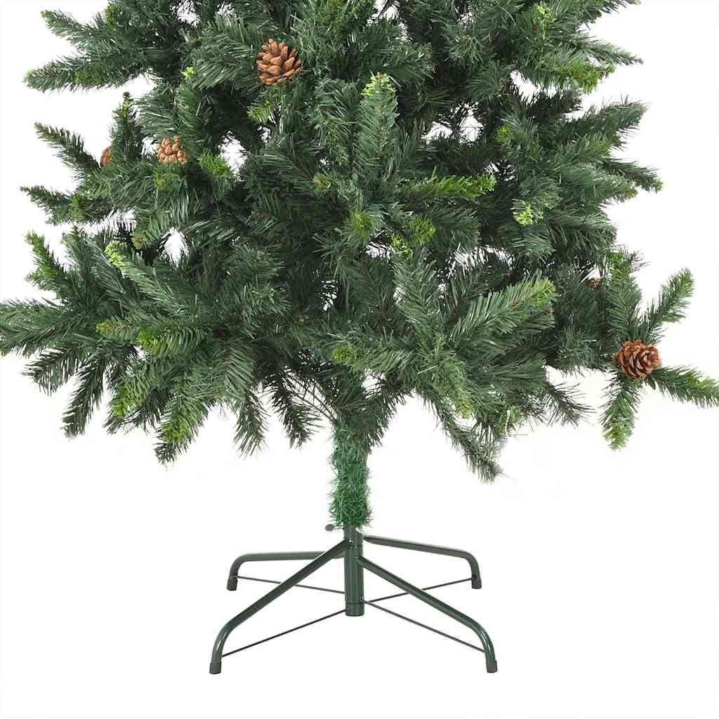 Artificial Pre-lit Christmas Tree with Pine Cones Green 82.7