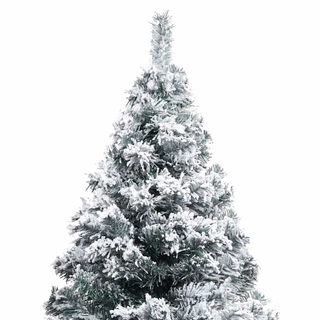 Artificial Pre-lit Christmas Tree with Flocked Snow Green 82.7