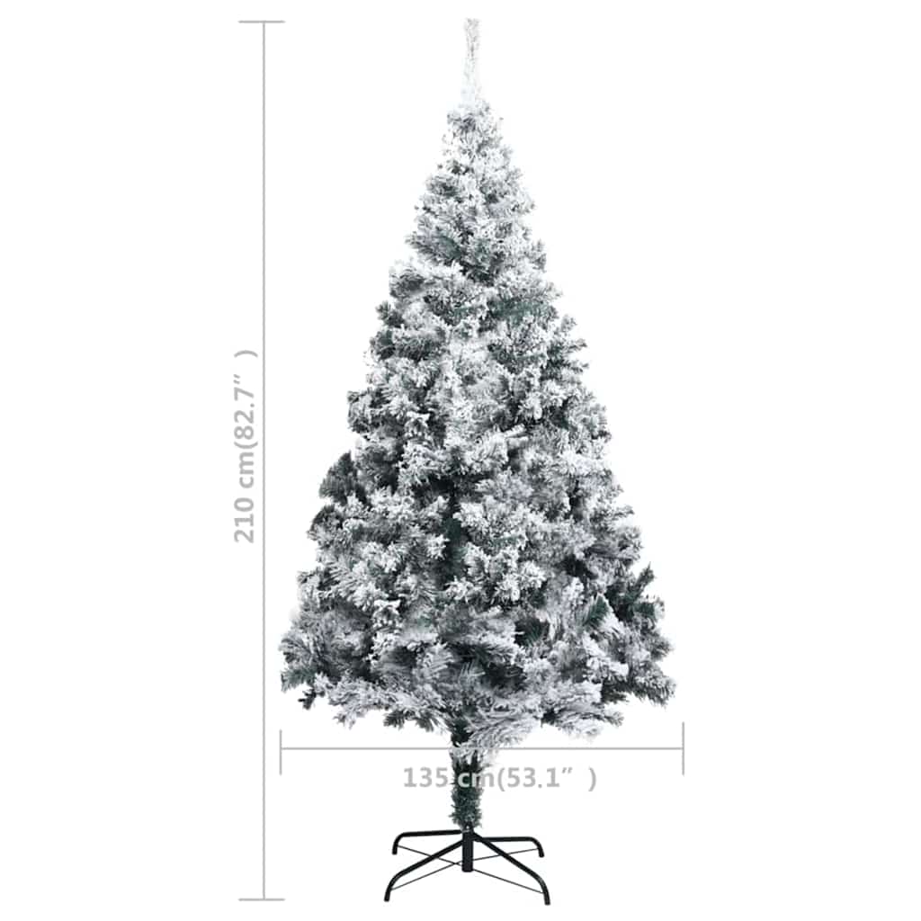 Artificial Pre-lit Christmas Tree with Flocked Snow Green 82.7