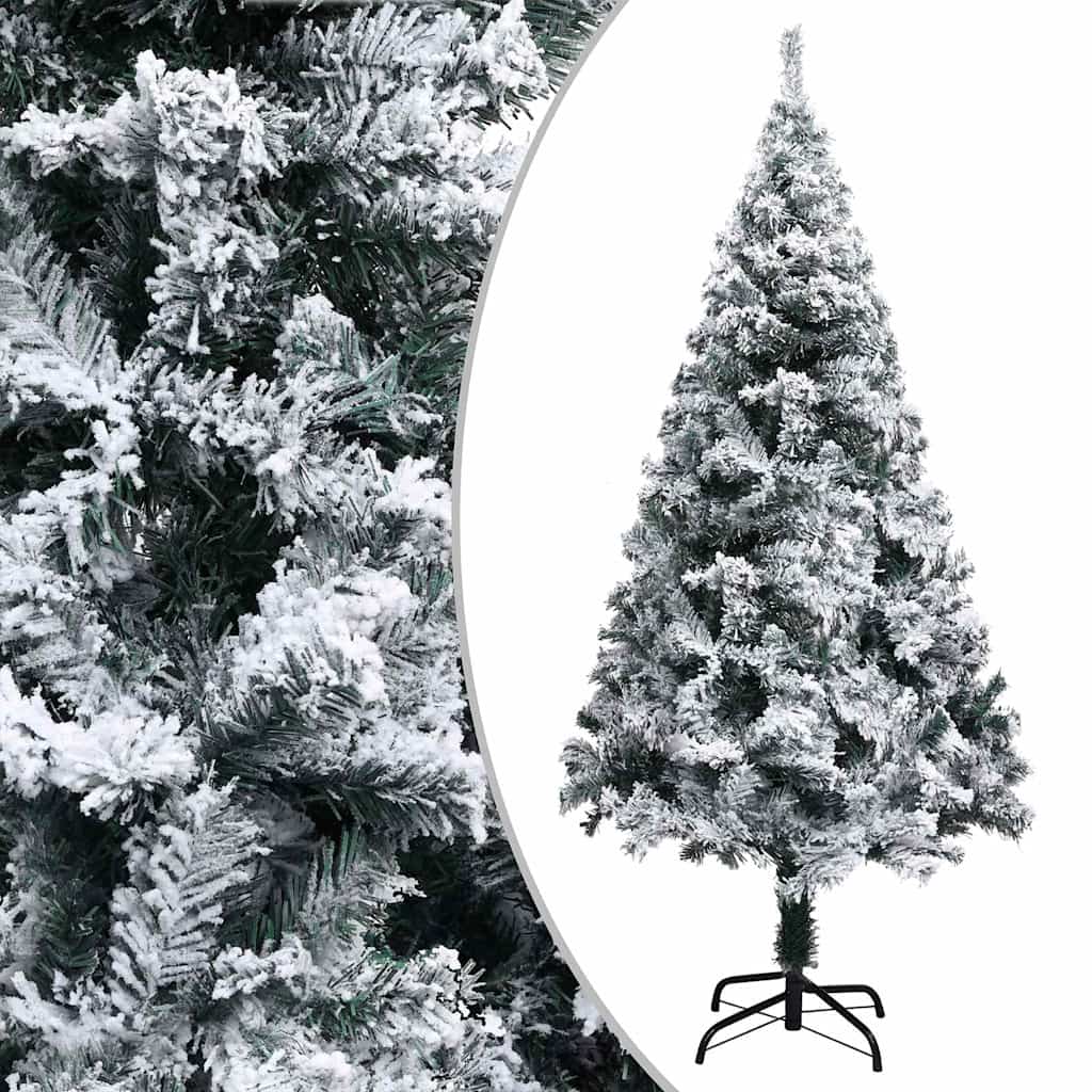 Artificial Pre-lit Christmas Tree with Flocked Snow Green 94.5