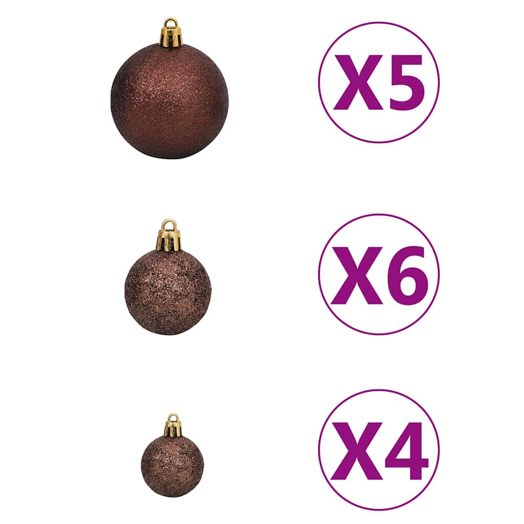 Slim Artificial Pre-lit Christmas Tree with Ball Set Green 59.1